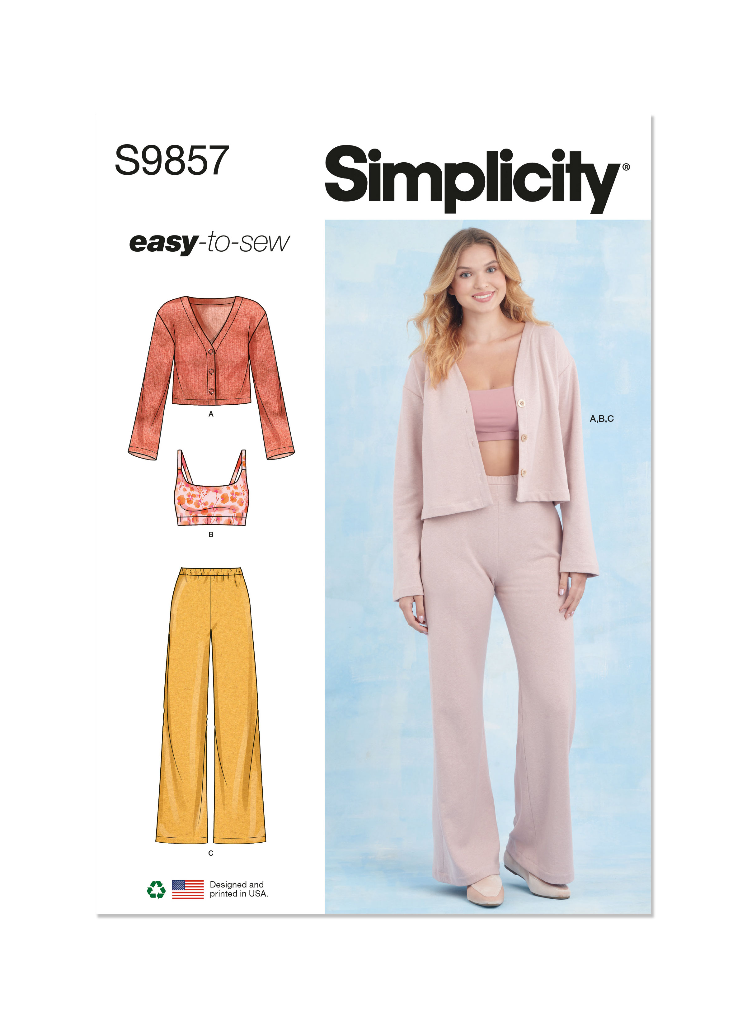 Simplicity 9857 Misses' Knit Loungewear