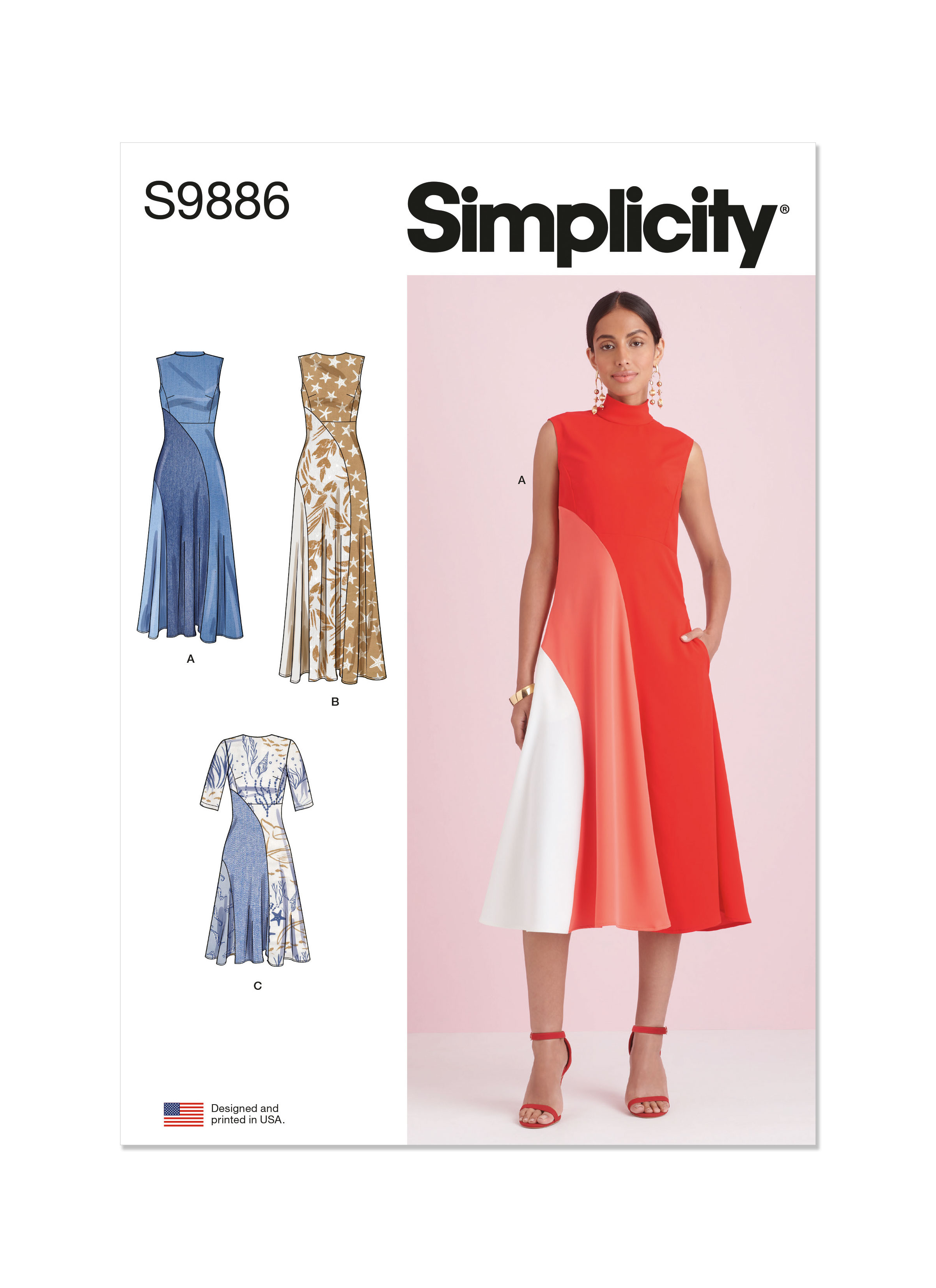Simplicity 9886 Misses' Dress with Length Variations