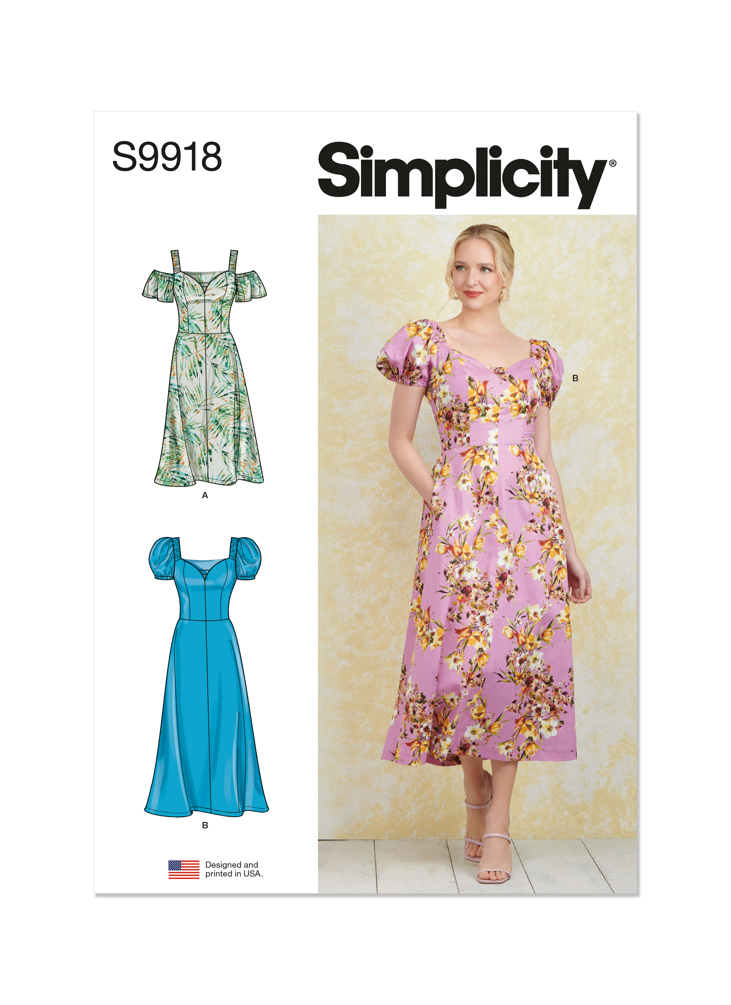 Simplicity 9918 Misses' Dress With Sleeve And Length Variations