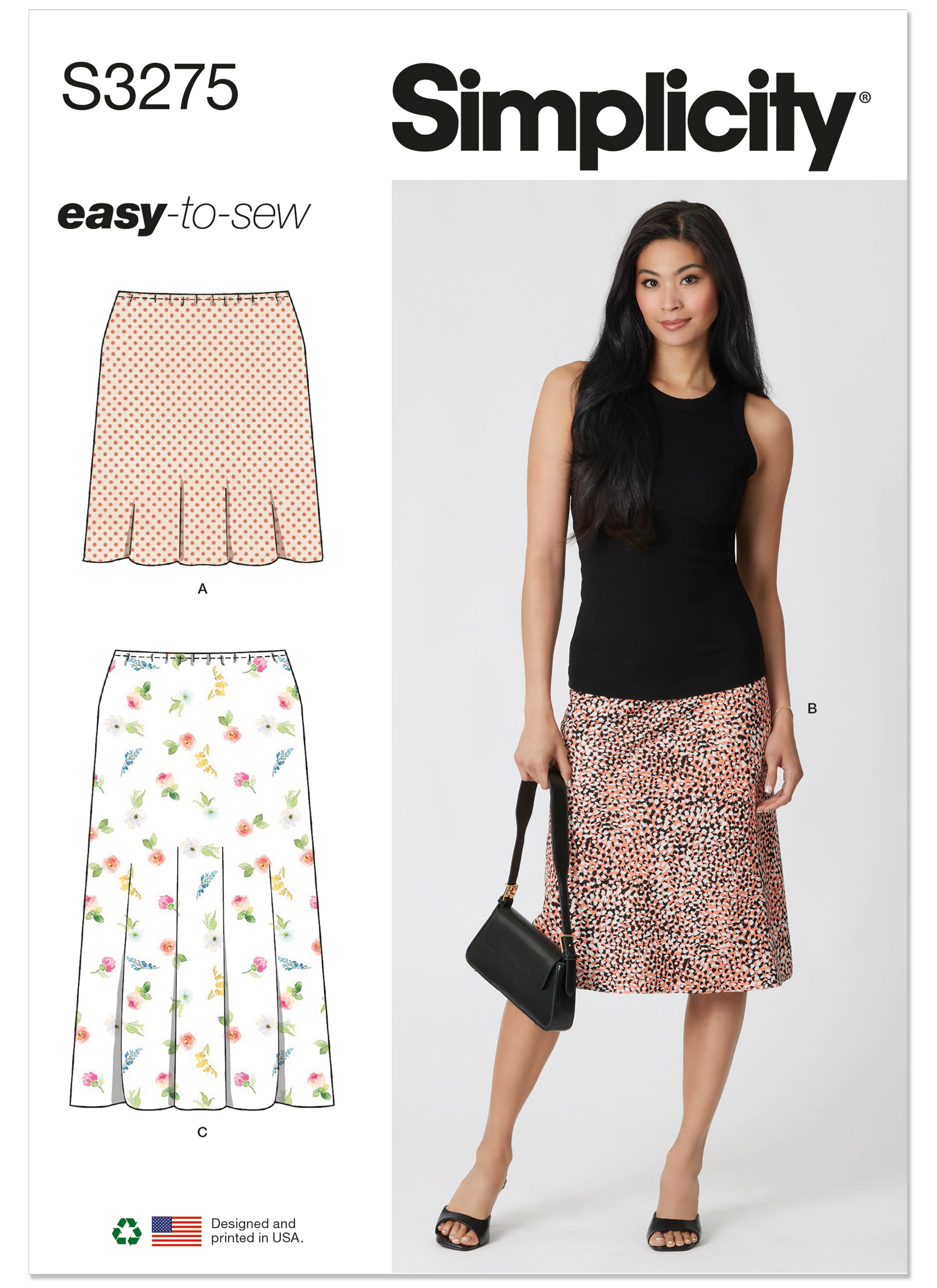 Simplicity 3275 Misses' Bias Cut Pull-On Skirt