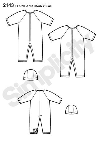 Simplicity 2143 babies romper and hat