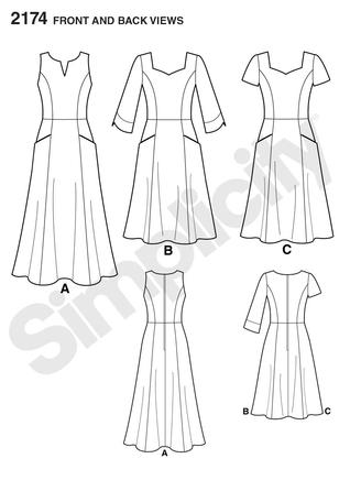Simplicity 2174 Misses' & Miss Petite Amazing Fit Dresses