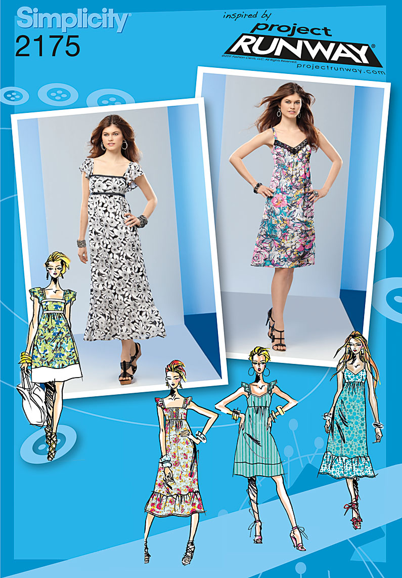 Simplicity 2175 Misses' & Miss Petite Dresses. Project Runway Collection