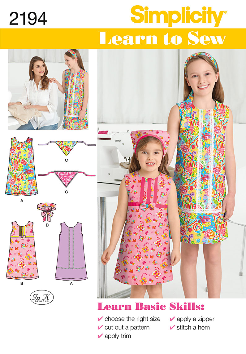 Simplicity 2194 Learn to Sew Children's & Girls' Dresses