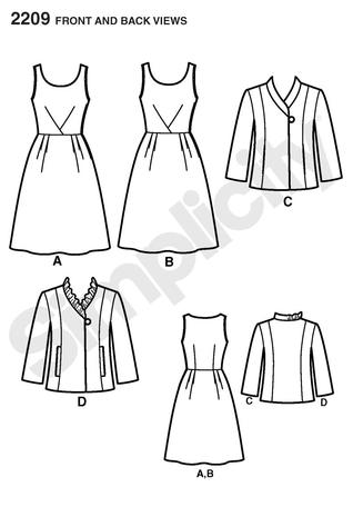 Simplicity 2209 Misses' Dresses & Jacket