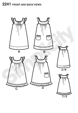 Simplicity 2241 Learn to Sew Child's & Girl's Dresses