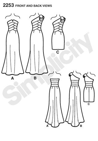 Simplicity 2253 Misses' Evening Dresses Jessica McClintock