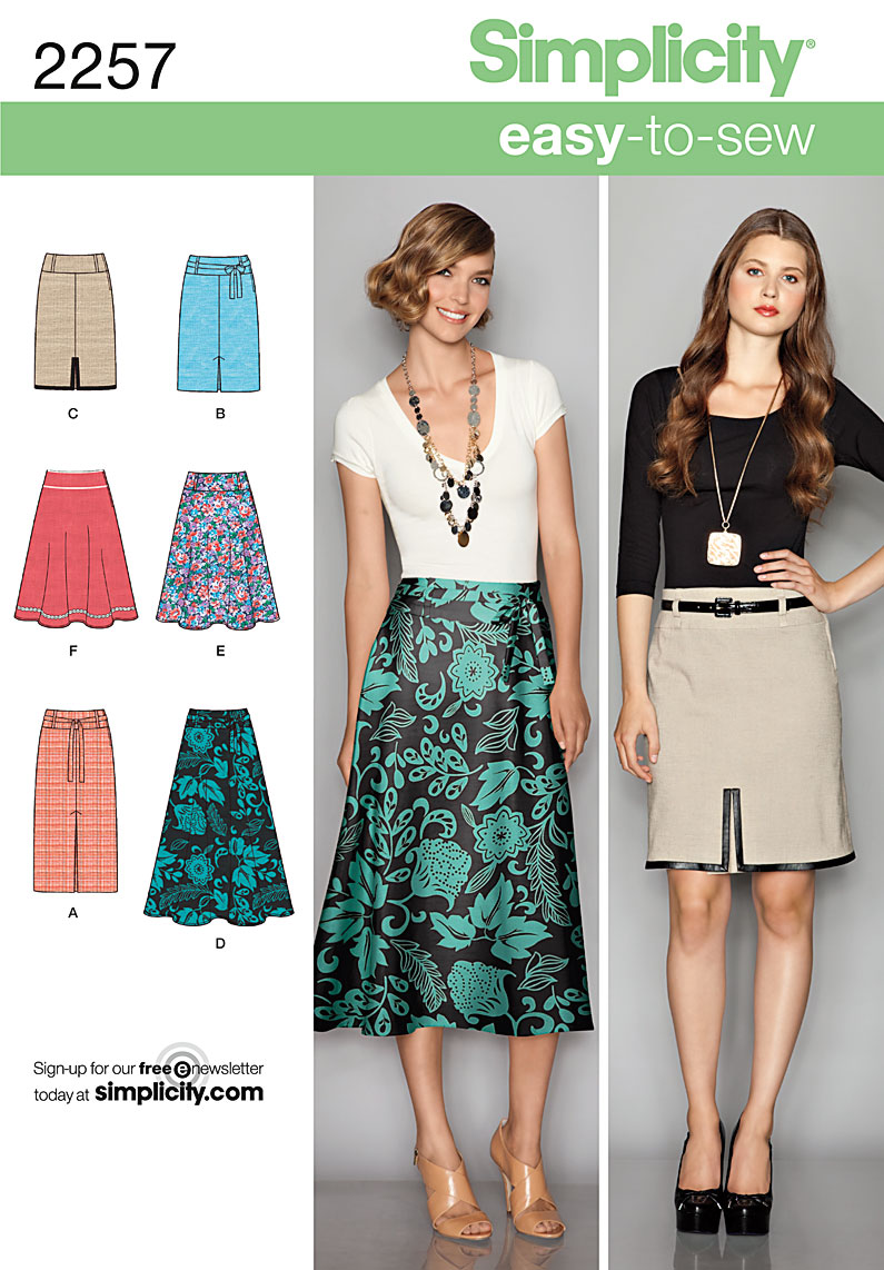 Simplicity 2257 misses skirts sewing pattern