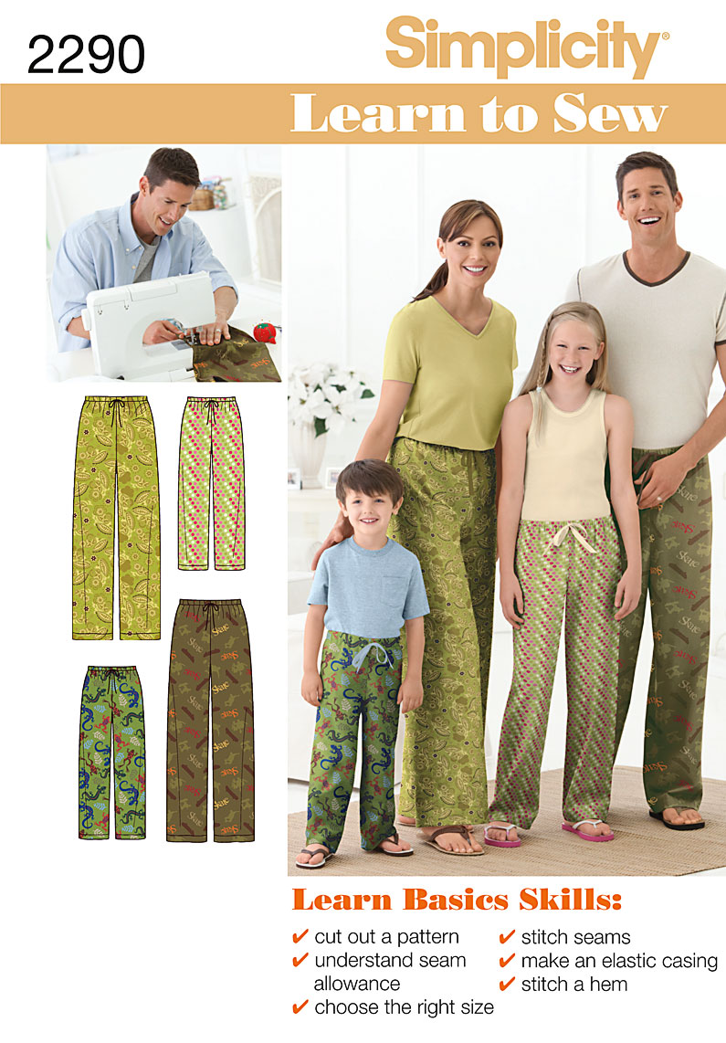 Simplicity 2290 Child's, Teens' & Adults' Pants