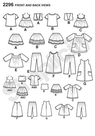 Simplicity 2296 Doll Clothes