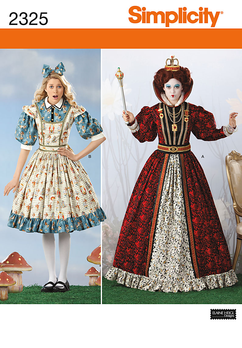 Simplicity 2325 Misses' Alice in Wonderland Costumes