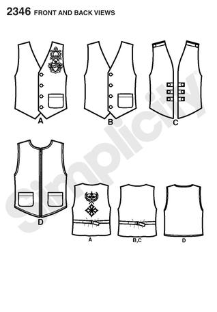 Simplicity 2346 Men's Vests
