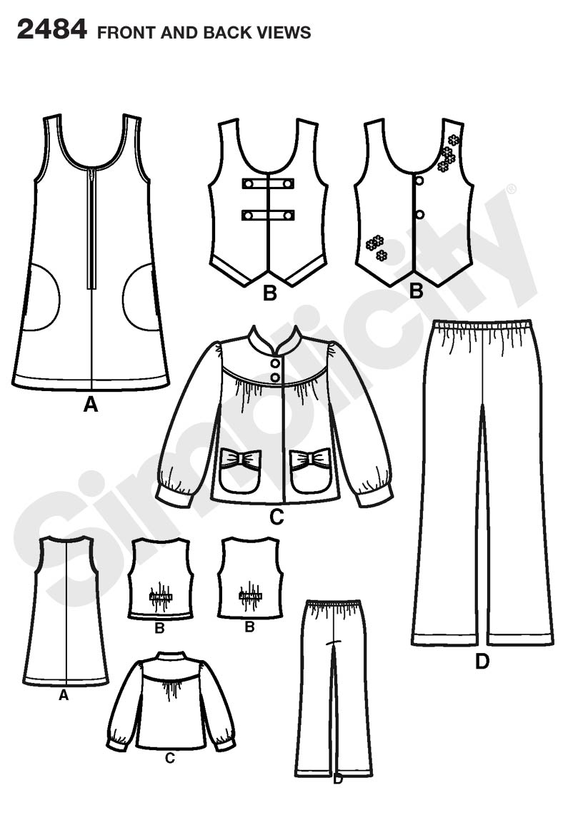 Simplicity 2484 Child/Girl Separates