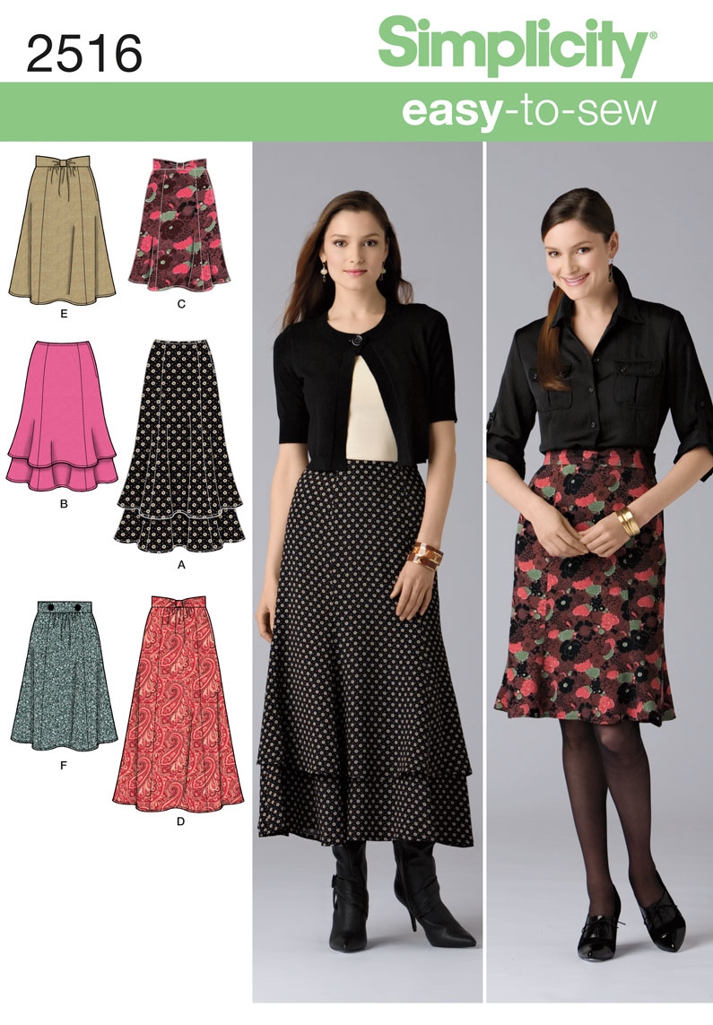 Simplicity 2516 Misses Skirts