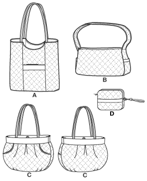 Free Printable Purse Patterns, Simplicity 7161 - Soft Bags