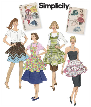 1948/1952 vintage reprint 3544 4 styles sz S-L Sewing Pattern: MISSES' APRONS