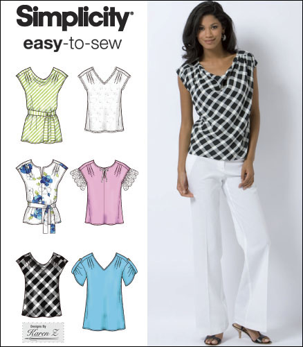 Simplicity 2594 Misses Top and Tie Belt