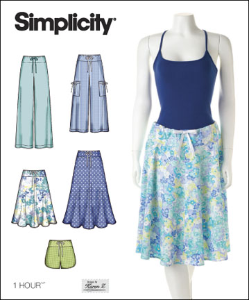 Simplicity 2611 Misses 1 Hour Pants, Shorts or Skirts