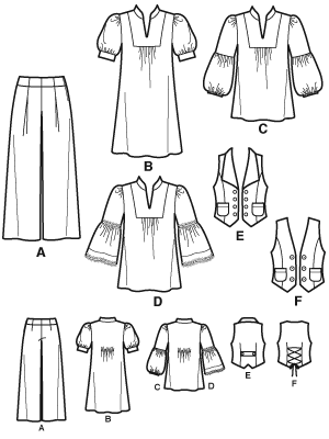 Simplicity 2879 Girl or Girl Plus Pants, Dress or Top and Vest Hannah ...