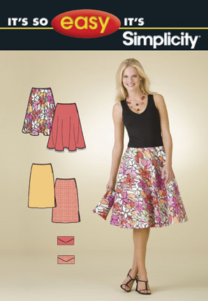 Simplicity 2906 It's So Easy Misses Skirts and Purse