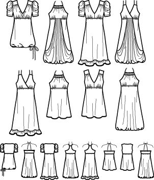 Simplicity 2956 Project Runway tops/dresses
