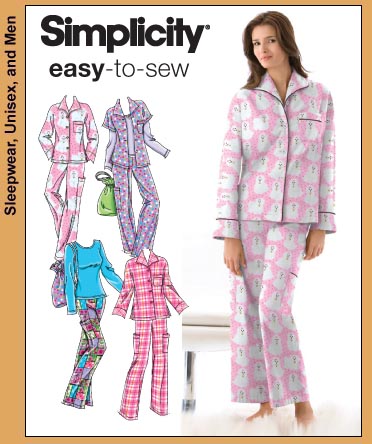 Simplicity 3571 Pajama Bag and Knit Top Size 10 to 18 Misses’ Women’s Pajamas