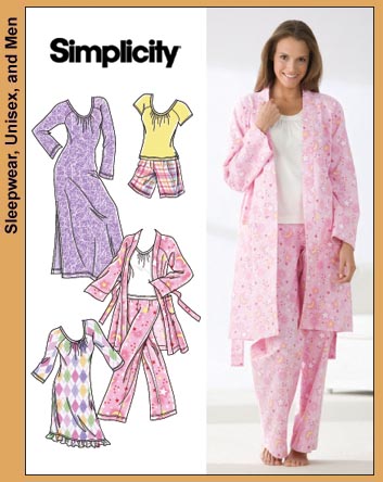 Simplicity Sewing Pattern 3636 Misses Nightgown,Pajamas,Robe Size 8-16 UNCUT FF 