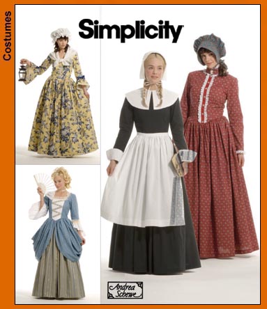 3723 Simplicity Sewing Pattern Misses Costume Dress Bonnet Apron Puritan Pilgrim 