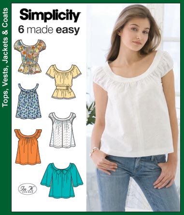 Simplicity 3751 Misses Tops and Belt