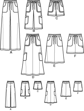 Simplicity 3796 6 Made Easy Shorts Pants Skirt Drawstring Cargo Sz 8-16 Uncut 