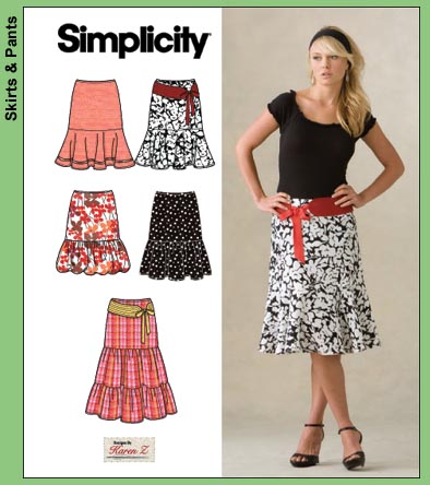 Simplicity 3881 Misses skirt and belt