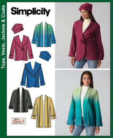 Details about   Simplicity 4025 sewing pattern misses jacket & Hat size XS S M L XL hat UNCUT 
