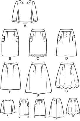 Simplicity 4041 Skirt/Top Wardrobe