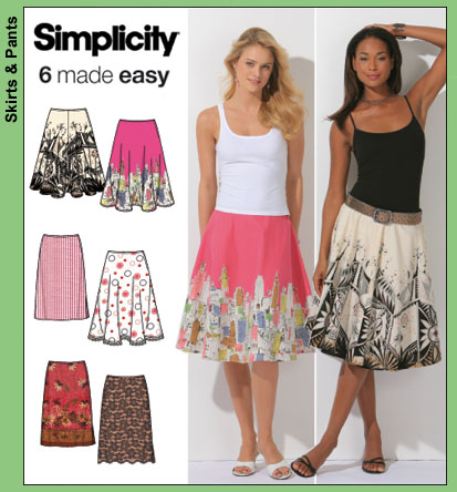 Simplicity 4236 Misses' slim full & half skirt