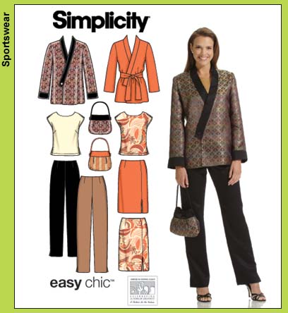 Simplicity 4748 top/skirt/pants/jacket/bag