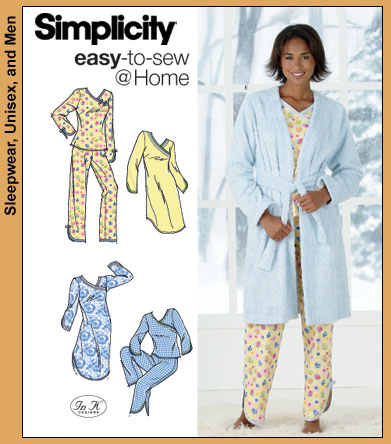Simplicity 4796 PJs, nightgown and Robe