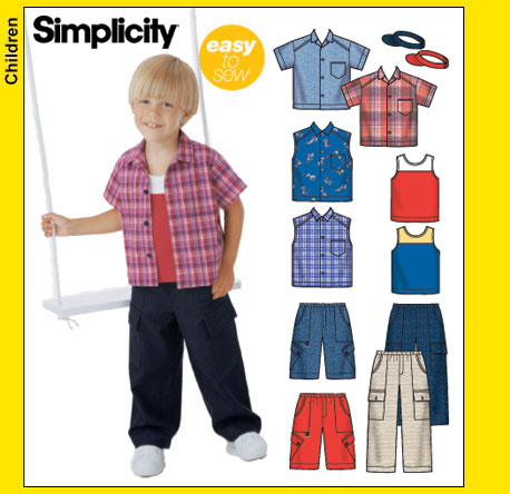 Simplicity 5218 toddlers boys pants, shirts