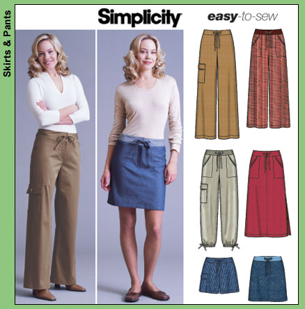 Simplicity Pattern S8841 Misses' Wide or Slim Leg Pull-on Pants