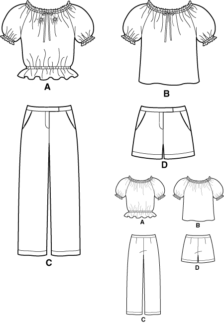 Simplicity 5665 ms' top capri pants & shorts