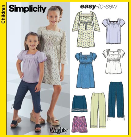 Simplicity 5722 Girls' Dress or Top