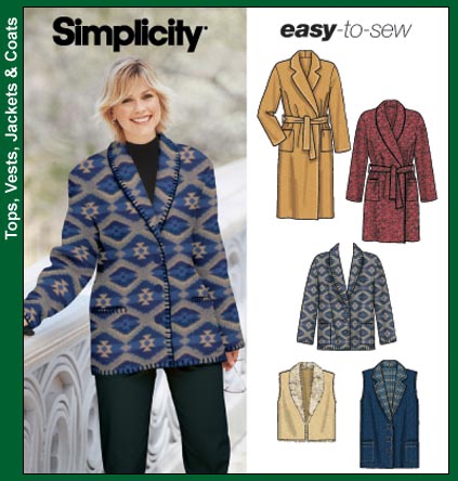 Simplicity 5855 Misses Coat with Shawl Collar