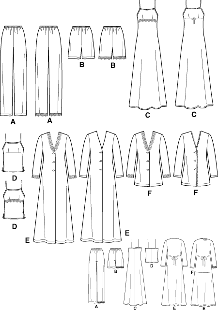 Simplicity 5933 PJ ensemble, robe, bed jacket
