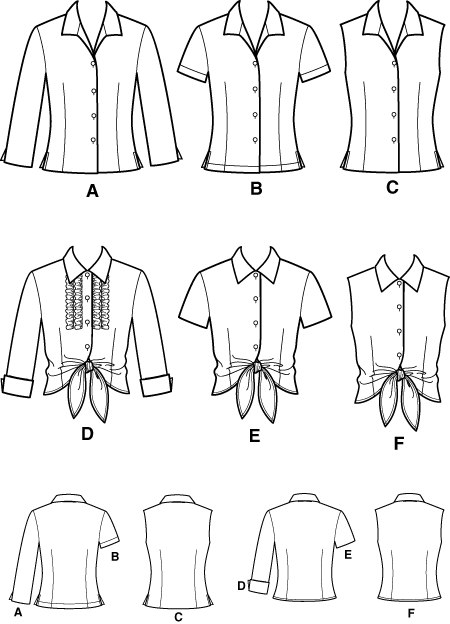 Simplicity 7086 Shirt sewing pattern