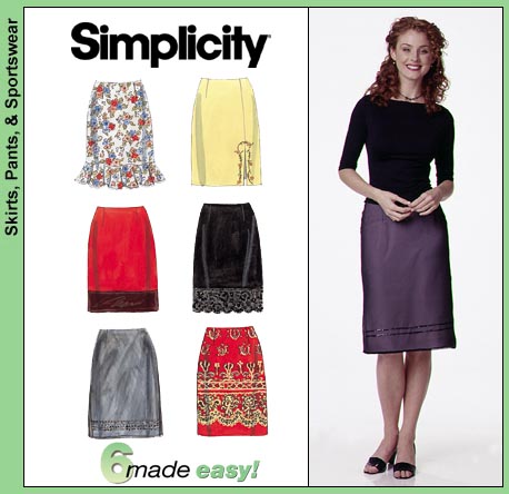 patterns sewing skirt simplicity skirts line straight pants