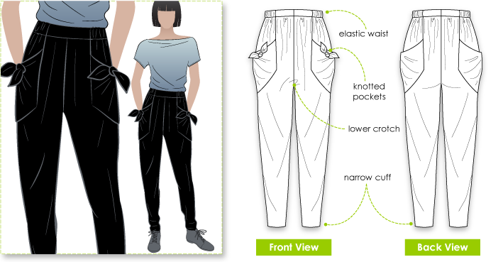 Harem Pants Sewing Pattern  Genie Pants Pattern Online - Pattern