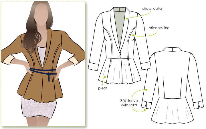 StyleArc Marni Ponti Jacket sewing pattern