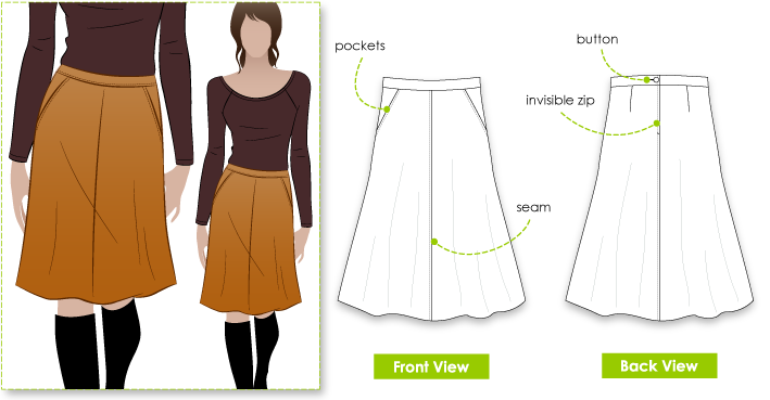 Mary-Ann Skirt Sewing Pattern – Casual Patterns – Style Arc