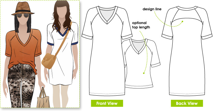 Riva Raglan T-Shirt Sewing Pattern – Casual Patterns – Style Arc