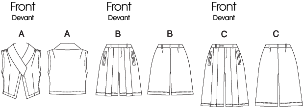 Vogue Patterns 1184 Misses' Vest and Shorts