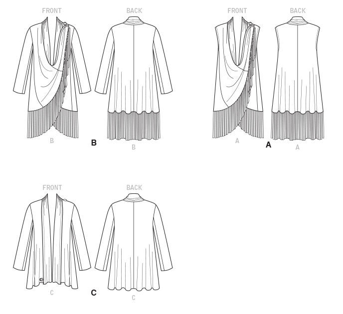 Vogue Patterns 9213 MISSES' DRAPED-COLLAR VEST AND JACKETS